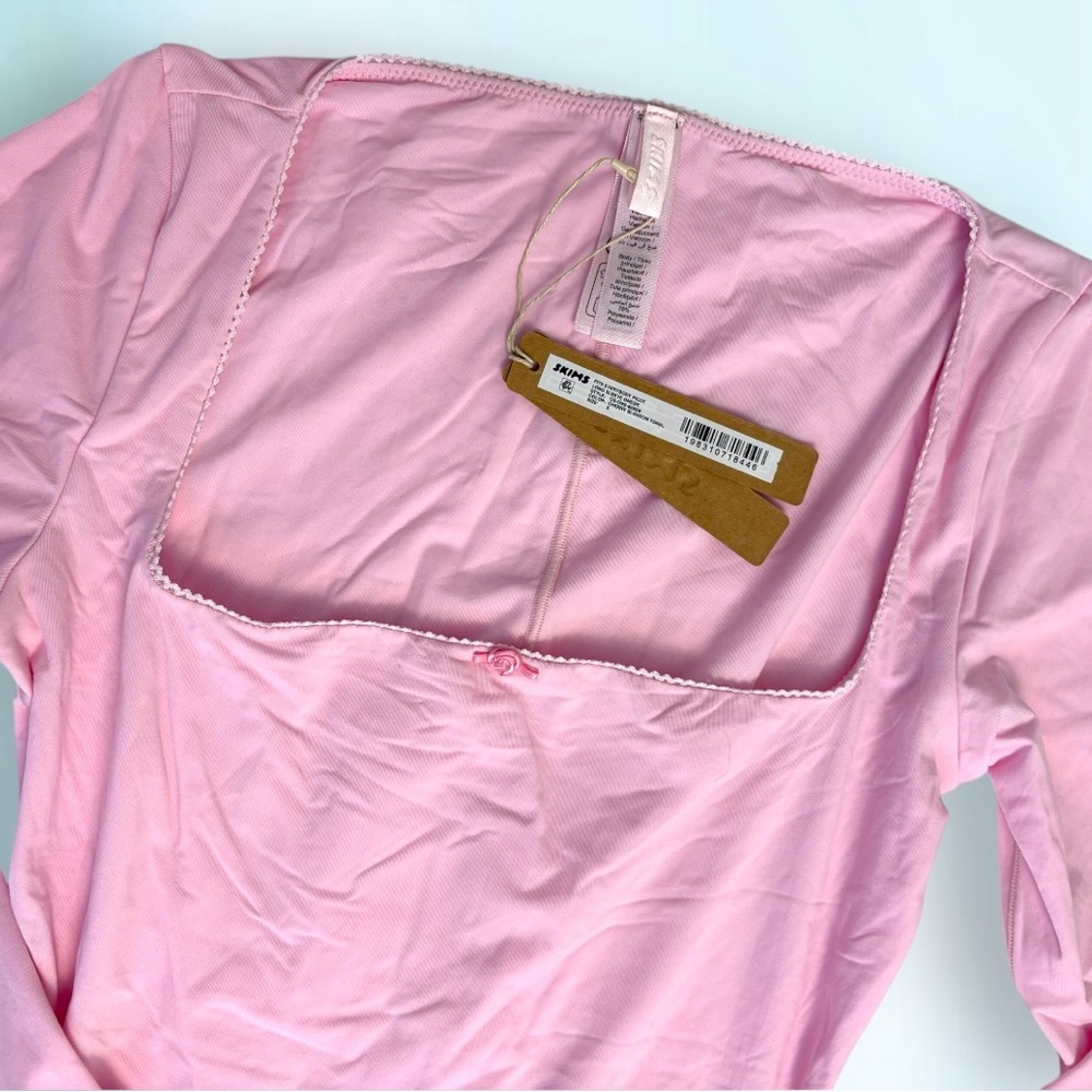 ˚.🎀༘⋆ SKIMS Fits Everybody Picot Long Sleeve Onesie | S | - Picture 8 of 9